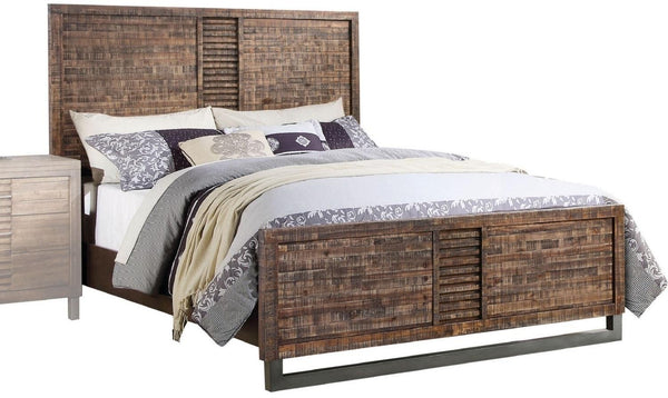 Beds Queen Bed Frame - 87" X 64" X 56" Reclaimed Oak Queen Bed HomeRoots