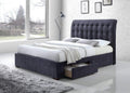 Beds Queen Bed Frame - 87" X 67" X 47" Dark Gray Fabric Queen Bed With Storage HomeRoots