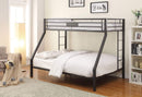 Beds Queen Bunk Bed - 83" X 63" X 65" Sandy Black Metal Twin XL Over Queen Bunk Bed HomeRoots