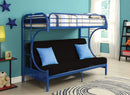 Beds Queen Bunk Bed - 84" X 62" X 65" Twin Xl Over Queen Blue Metal Tube Futon Bunk Bed HomeRoots