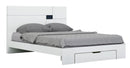 Beds Queen Size Bed - 60'' X 80'' X 43'' 4pc Queen Modern White High Gloss Bedroom Set HomeRoots