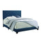 Beds Queen Size Bed - 64" X 86" X 50" Dark Teal Fabric Upholstered (Bed) Wood Leg Queen Bed HomeRoots