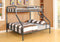 Beds Queen Size Bed - 83" X 63" X 60" Gunmetal Twin XL Over Queen Bunk Bed HomeRoots