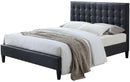 Beds Queen Size Bed - 87" x 63" x 46"H 2-Tone Gray Queen Bed HomeRoots