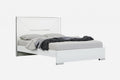 Beds Queen Size Bed Frame - 61" X 80" X 51" Gray Faux Leather & Stainless Steel Queen Bed HomeRoots