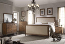 Beds Queen Size Bed Frame - 64" X 88" X 65" Beige Linen Reclaimed Oak Wood Upholstery Queen Bed HomeRoots