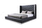 Beds Queen Size Bed Frame - 75" X 91" X 60" Black Faux Leather Queen Bed HomeRoots