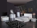 Beds Queen Sized Bed - 60'' X 80'' X 42.5'' 4pc Queen Modern White High Gloss Bedroom Set HomeRoots