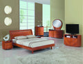 Beds Queen Sized Bed - 67'' X 91'' X 41'' 4pc Queen Modern Cherry High Gloss Bedroom Set HomeRoots