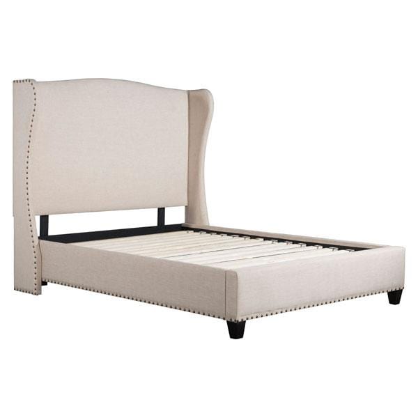 Beds Queen Sized Bed - 69.3" X 88.6" X 63" Enlightenment Queen Beige Bed HomeRoots