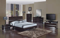 Beds Queen Sized Bed - 80'' X 60'' X 42.5'' 4pc Queen Modern Wenge High Gloss Bedroom Set HomeRoots