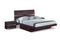 Beds Queen Sized Bed - 80'' X 60'' X 42.5'' Modern Queen Wenge High Gloss Queen Bed HomeRoots