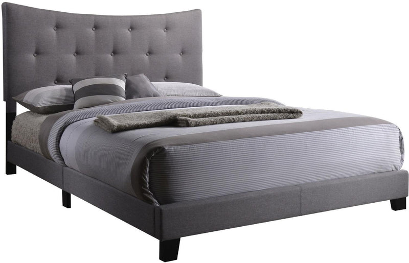 Beds Queen Sized Bed - 83" X 64" X 48" Queen Gray Fabric Bed HomeRoots