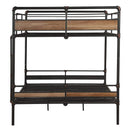 Beds Queen Sized Bed - 83" X 65" X 68" Sandy Black & Dark Bronze Hand-Brushed Queen Over Queen Bunk Bed HomeRoots