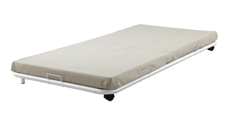 Beds Trundle Bed - 73" X 39" X 4" Twin White Metal Tube Roll-out Trundle HomeRoots