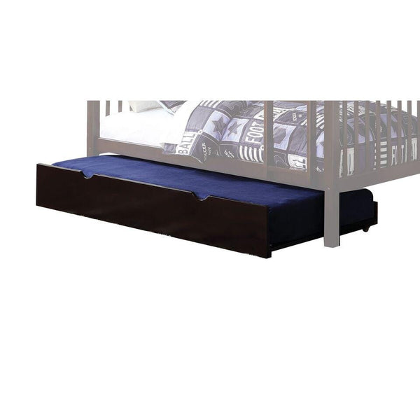 Beds Trundle Bed - 75" X 41" X 11" Espresso Pine Wood Trundle HomeRoots