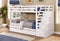 Beds Trundle Bed - 77'.75" X 43'.5" X 62'.5" White Manufactured Wood and Solid Wood Twin/Twin Staircase Bunk Bed with Trundle & Storage Steps HomeRoots