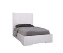 Beds Twin - 44" X 80" X 48" Gloss White Stainless Steel Twin Bed HomeRoots