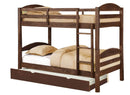 Beds Twin Bed - 81" X 42'.5" X 64'.75" Brown Solid and Manufactured Wood Twin/Twin Bunk Bed with Matching Trundle HomeRoots