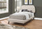 Beds Twin Bed Frame - 45.25" Beige Solid Wood, MDF, Foam, and Linen Twin Sized Bed with Wood Legs HomeRoots