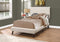 Beds Twin Bed Frame - 47.25" Beige Solid Wood, MDF, Foam, and Linen Twin Sized Bed with Wood Legs HomeRoots