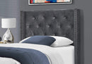 Beds Twin Beds For Sale - 45'.25" x 82'.75" x 49'.75" Dark Grey Velvet With Chrome Trim - Twin Size Bed HomeRoots