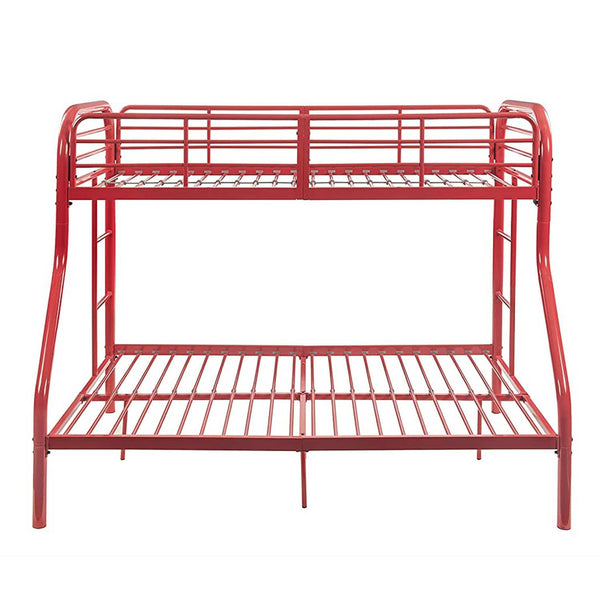 Beds Twin Over Full Bunk Bed - 56" X 79" X 55'.5" Twin Over Full Red Metal Bunk Bed HomeRoots