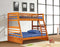 Beds Twin Over Full Bunk Bed - 78'.75" X 42'.5-57'.25" X 65" Oak Manufactured Wood and Solid Wood Twin/Full Bunk Bed HomeRoots