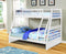 Beds Twin Over Full Bunk Bed - 78'.75" X 42'.5-57'.25" X 65" White Manufactured Wood and Solid Wood Twin/Full Bunk Bed HomeRoots