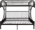 Beds Twin Over Full Bunk Bed - 78" X 41" X 65" Twin Over Full Black Metal Tube Futon Bunk Bed HomeRoots