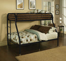 Beds Twin Over Full Bunk Bed - 78" X 54" X 60" Twin Over Full Black Metal Tube Bunk Bed HomeRoots