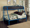 Beds Twin Over Full Bunk Bed - 78" X 54" X 60" Twin Over Full Blue Metal Tube Bunk Bed HomeRoots