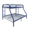 Beds Twin Over Full Bunk Bed - 78" X 54" X 60" Twin Over Full Blue Metal Tube Bunk Bed HomeRoots