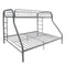 Beds Twin Over Full Bunk Bed - 78" X 54" X 60" Twin Over Full Silver Metal Tube Bunk Bed HomeRoots