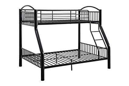 Beds Twin Over Full Bunk Bed - 78" X 56" X 67" Twin Over Full Black Bunk Bed HomeRoots