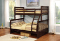 Beds Twin Over Full Bunk Bed - 80'.5" X 41'.5-57'.5" X 70'.25" Brown Manufactured Wood and Solid Wood Twin/Full Bunk Bed HomeRoots