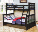 Beds Twin Over Full Bunk Bed - 80'.5" X 41'.5-57'.5" X 70'.25" Charcoal Manufactured Wood and Solid Wood Twin/Full Bunk Bed HomeRoots