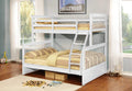 Beds Twin Over Full Bunk Bed - 80'.5" X 41'.5-57'.5" X 70'.25" White Manufactured Wood and Solid Wood Twin/Full Bunk Bed HomeRoots