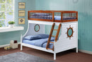 Beds Twin Over Full Bunk Bed - 80" X 58" X 69" Twin Over Full Oak And White Bunk Bed HomeRoots