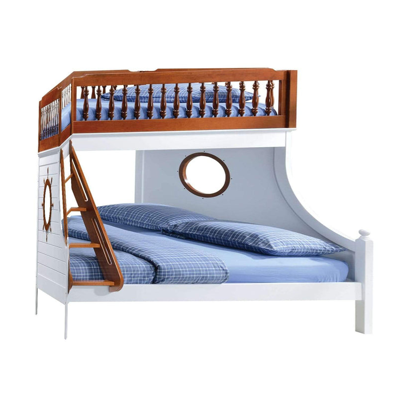 Beds Twin Over Full Bunk Bed - 80" X 58" X 69" Twin Over Full Oak And White Bunk Bed HomeRoots