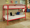 Beds Twin Over Twin Bunk Beds - 78" X 41" X 60" Twin Over Twin Red Metal Tube Bunk Bed HomeRoots