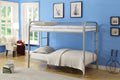 Beds Twin Over Twin Bunk Beds - 78" X 41" X 60" Twin Over Twin Silver Metal Tube Bunk Bed HomeRoots