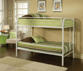 Beds Twin Over Twin Bunk Beds - 78" X 41" X 60" Twin Over Twin White Metal Tube Bunk Bed HomeRoots