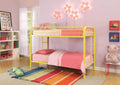 Beds Twin Over Twin Bunk Beds - 78" X 41" X 60" Twin Over Twin Yellow Metal Tube Bunk Bed HomeRoots