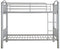 Beds Twin Over Twin Bunk Beds - 78" X 44" X 67" Twin Over Twin Silver Metal Bunk Bed HomeRoots