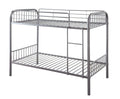 Beds Twin Over Twin Bunk Beds - 79" X 42" X 61" Gunmetal Metal Twin Over Twin Bunk Bed HomeRoots