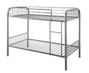 Beds Twin Over Twin Bunk Beds - 79" X 42" X 61" Gunmetal Metal Twin Over Twin Bunk Bed HomeRoots