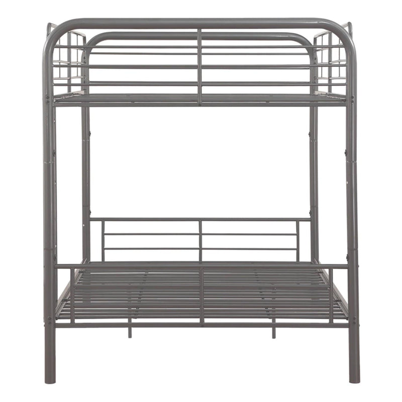 Beds Twin Over Twin Bunk Beds - 79" X 42" X 61" Gunmetal Metal Twin Over Twin Bunk Bed HomeRoots