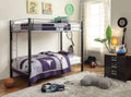 Beds Twin Over Twin Bunk Beds - 79" X 42" X 65" Twin Over Twin Silver And Brown Coffee Metal Tube Bunk Bed HomeRoots