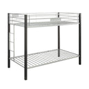 Beds Twin Over Twin Bunk Beds - 79" X 42" X 65" Twin Over Twin Silver And Brown Coffee Metal Tube Bunk Bed HomeRoots